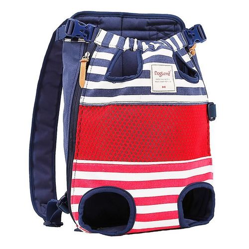 Sacs  Dos Pour Chiens, Chiens De Taille Moyenne, Porte-Chien, Porte-Chien, Sac De Transport Rglable, Sac  Dos Pour Randonne Rayures Rouges Et Bleues