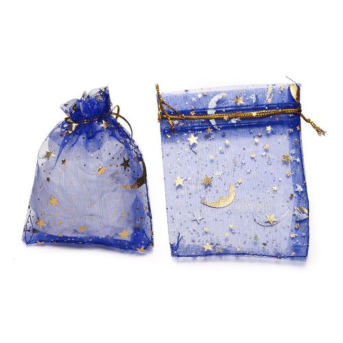 Sacs D'emballage De Charme D'impression D'toile Et De Lune,Sac D'organza De Nol,Wstring De Proximit,Plusieurs Tailles,03 Bijoux Gt,Lot De 50 Pices