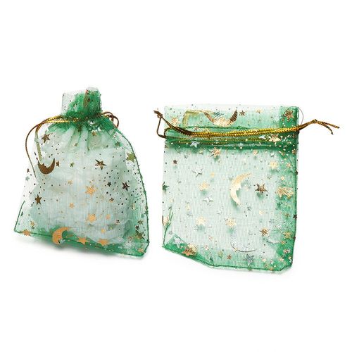 Sacs D'emballage De Charme D'impression D'toile Et De Lune,Sac D'organza De Nol,Wstring De Proximit,Plusieurs Tailles,03 Bijoux Gt,Lot De 50 Pices