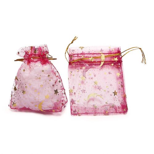 Sacs D'emballage De Charme D'impression D'toile Et De Lune,Sac D'organza De Nol,Wstring De Proximit,Plusieurs Tailles,03 Bijoux Gt,Lot De 50 Pices
