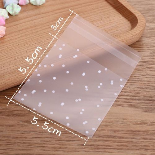 Sacs D'emballage Ziplock  Pois Conviviale Rs pais, Collation De Biscuit, Flocon De Neige Auto-Adhsif, Croustillant, 100 Pices