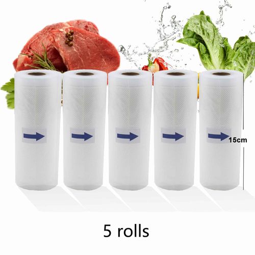 Sacs de conservation des aliments mnagers sans BPA,sacs de rangement sous vide,Machine  sceller les films,emballage sous vide,conservation des aliments frais,1 rouleau - Type 15cm 5Rolls
