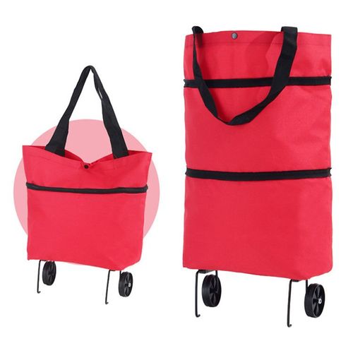 Sacs De Courses Pliables Avec Roulettes,Chariot De Courses Pliable, 2 En 1 Shopping Trolley Pour La Maison