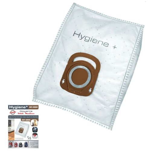 Sacs microfibres par 4 en vrac HYGIENE+ZR200720REC pour Aspirateur MOULINEX, ROWENTA , COMPACT POWER, POWER XXL, SILENCE FORCE, SILENCE FORCE ALLERGY+, SILENCE FORCE COMPACT, X-TREM POWER
