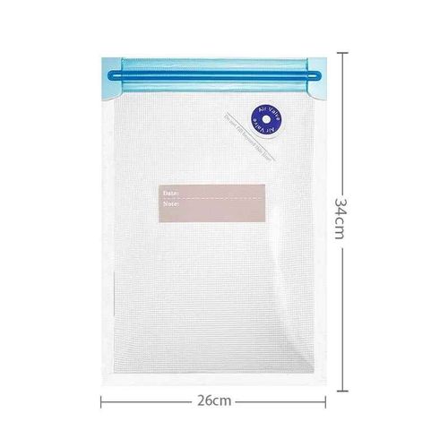 Sacs Sous Vide rutilisables  fermeture clair pour stockage des aliments sous Vide,sans BPA,avec pompe  main sous vide,fruits,viande,noix,scelleuse sous vide,sac conomis - Type 26x34cm-3 Pieces