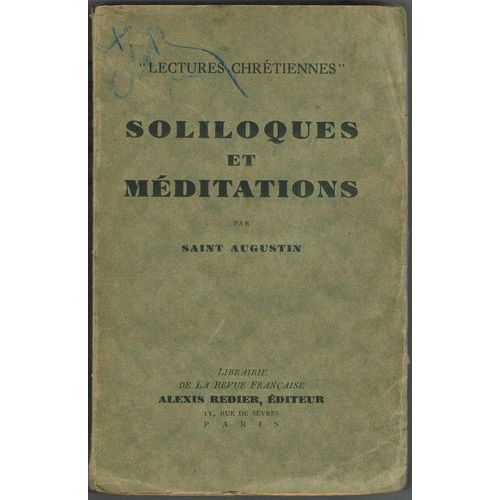 Soliloques Et Mditations. Lectures Chrtiennes Soliloques Et Mditations. Lectures Chrtiennes   de SAINT AUGUSTIN 