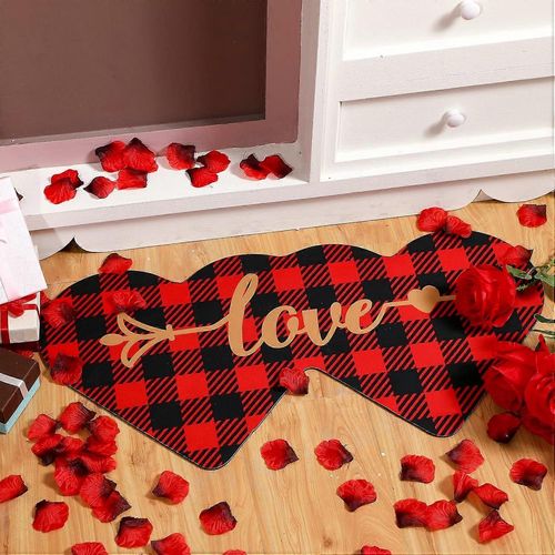 Saint-Valentin Dcoratif Porte Mat Coeur Design Intrieur Extrieur Tapis Antidrapants