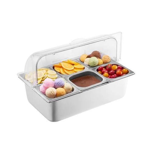 Saladette Rfrigre  Poser-Vevor-Avec 6 Plateau De Service En Acier Inoxydable-Avec Couvercle Et 3 Bacs  Glaons