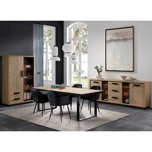 Salle  Manger Complte Bois Clair/Bton Cir - Hestia N2