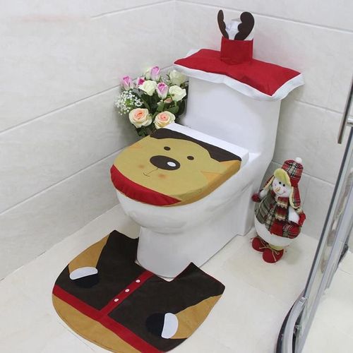 Salle De Bain Doux Plus pais Plus Chaud Extensible Lavable Tissu Toilette Housse De Sige Coussinets Coussin De Pied Couvercle De Rservoir D'eau Housse De Mouchoir lan