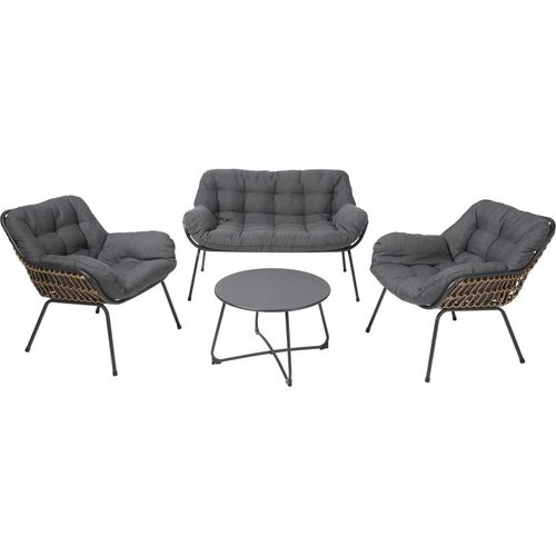 Salon De Jardin Bas En Aluminium Gris Fonc 4 Pices New Siena Hyba