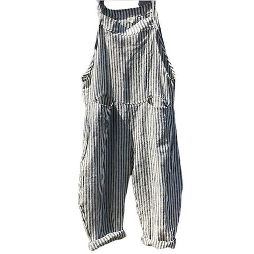 Salopette Raye Femme Combishort Poche Pantalon Dcontract Combinaison Ample 3xl Gris