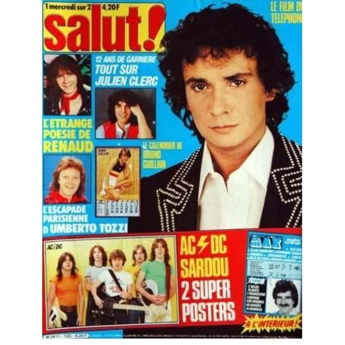 Salut 122 1980 Sardou Poster/Tozzi/Lenorman/Marquis De Sade/Carlos/Renaud Sechan/Jo Lemaire/Mehdi/Guillain/Ac-Dc/Cocciante/Clerc/Logan/Telephone/Dave Bonnardot/Jairo/Lio