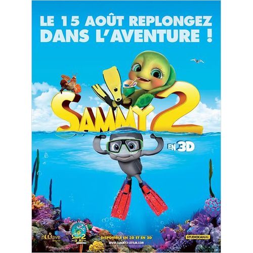 Sammy 2 - Vritable Affiche De Cinma Plie - Format 40x60 Cm - De Ben Stassen Avec Les Voix De Billy Unger, Isabelle Fuhrman, Melanie Griffith, Carlos Mccullers 2 - 2012