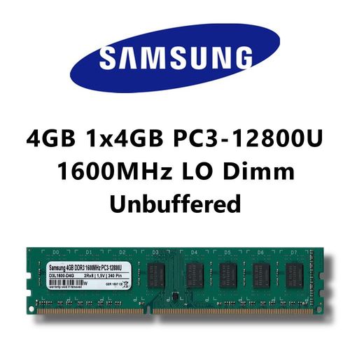 Samsung 4GB (1x 4GB) DDR3 1600MHz (PC3 12800U) LO Dimm Computer PC Desktop Arbeitsspeicher RAM Memory