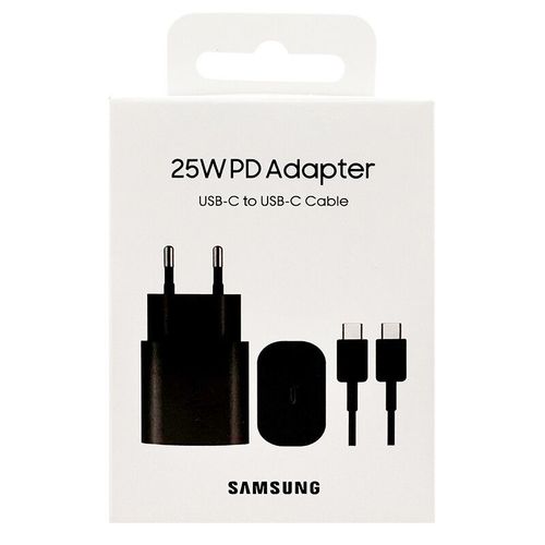 Samsung-Chargeur Usb C 25w Super Rapide,Adaptateur Eu Us Uk Pour Galaxy S23 S22 S21 Plus Fe A54 M54 Z Possde 5 4 - Type Black Eu Set