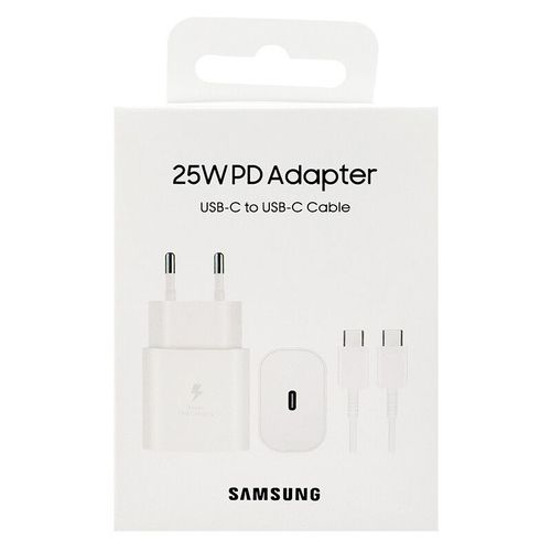 Samsung-Chargeur Usb C 25w Super Rapide,Adaptateur Eu Us Uk Pour Galaxy S23 S22 S21 Plus Fe A54 M54 Z Possde 5 4 - Type White Eu Set
