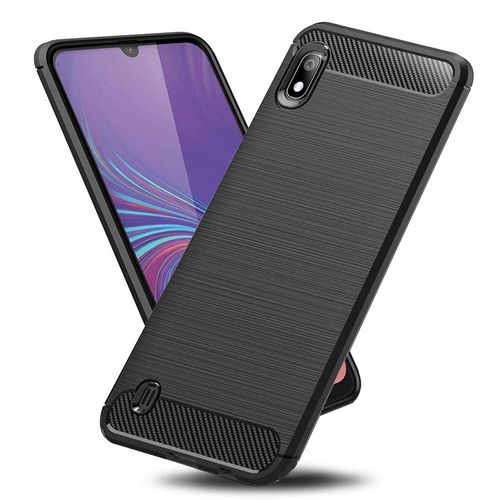 Samsung Galaxy A10 Housse Etui Housse Coque De Protection Fibre De Carbone [Noir]