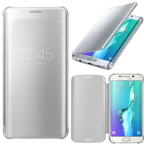 Samsung Galaxy S6 Edge+ Sm-G928f/ S6 Edge Plus/ Edge+ Duos G928g G928t G928a G928i G928v G928p G928r: Coque Etui Housse Pochette Silicone Gel Rigide Livre Rabat - Silver (Argent)