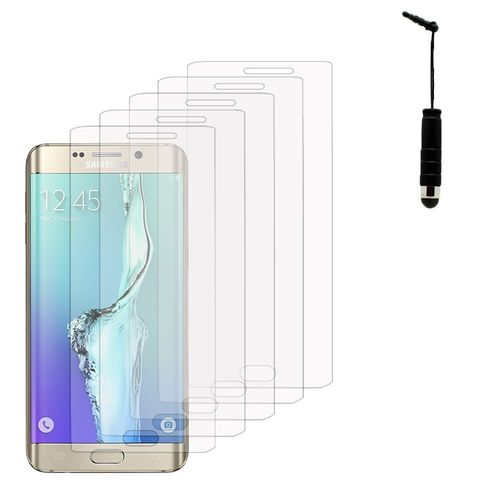 Samsung Galaxy S6 Edge+ Sm-G928f/ S6 Edge Plus/ Edge+ Duos G928g G928t G928a G928i G928v G928p G928r: Lot / Pack De 5x Films De Protection D'cran Clear Transparent + 1 Mini Stylet Tactile