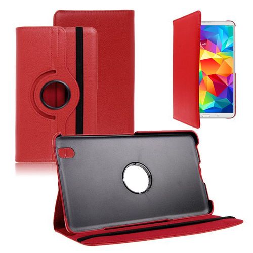 Samsung Galaxy Tab 4 8.0 T330 T331 T335 3g Lte 4g Wi-Fi: Etui Housse Coque Avec Support Et Rotative Rotation 360 En Cuir Pu - Rouge