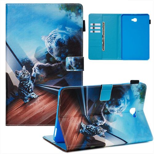 Samsung Galaxy Tab A 10.1 (2016) Coque, Saturcase Beau Motif Pu Cuir Pu Cuir Magntique Flip Portefeuille Support Porte-Carte Rveil / Veille Automatique Coque Housse tui Pour Samsung Galaxy Tab A 10.1 (2016) Sm-T580 T585 (Ypw-3)