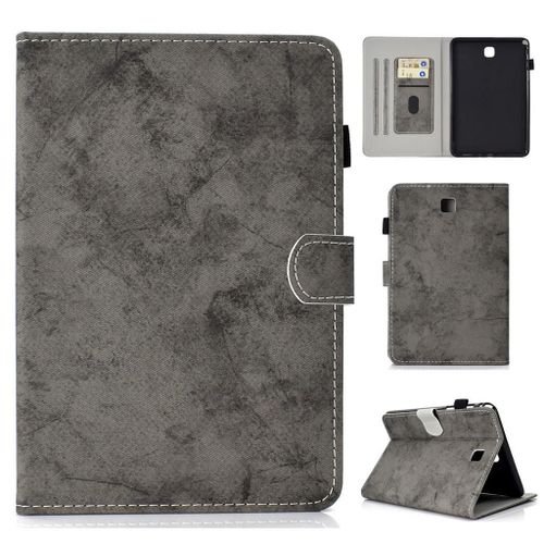 Samsung Galaxy Tab A 8.0 Housse, Saturcase Style Rtro Pu Cuir Magntique Flip Portefeuille Support Porte-Carte Protecteur Coque Housse tui Pour Samsung Galaxy Tab A 8.0 Sm-T350 (Gris)
