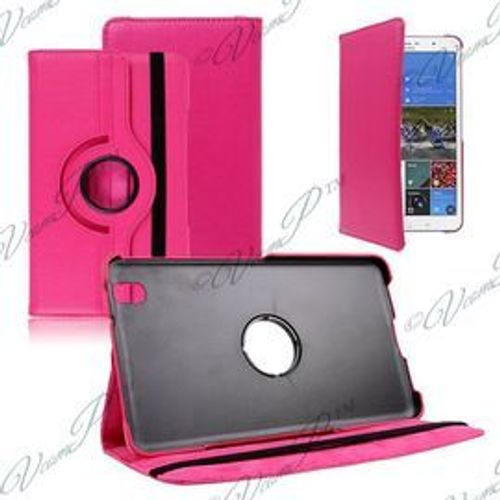 Samsung Galaxy Tab Pro 8.4 Sm-T320: Etui Housse Coque Avec Support Et Rotative Rotation 360 En Cuir Pu Rose