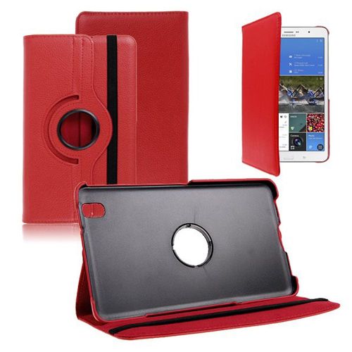 Samsung Galaxy Tab Pro 8.4 Sm-T320 T321 T325 3g Lte 4g: Etui Housse Coque Avec Support Et Rotative Rotation 360 En Cuir Pu - Rouge