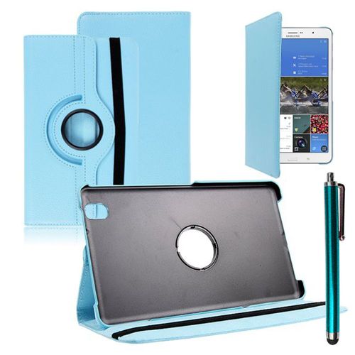 Samsung Galaxy Tab Pro 8.4 Sm-T320 T321 T325 3g Lte 4g: Etui Housse Coque Avec Support Et Rotative Rotation 360 En Cuir Pu + Stylet - Bleu