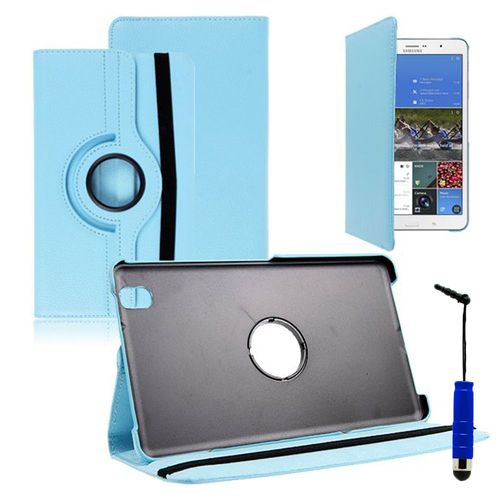 Samsung Galaxy Tab Pro 8.4 Sm-T320 T321 T325 3g Lte 4g: Etui Housse Coque Avec Support Et Rotative Rotation 360 En Cuir Pu + Stylet - Bleu