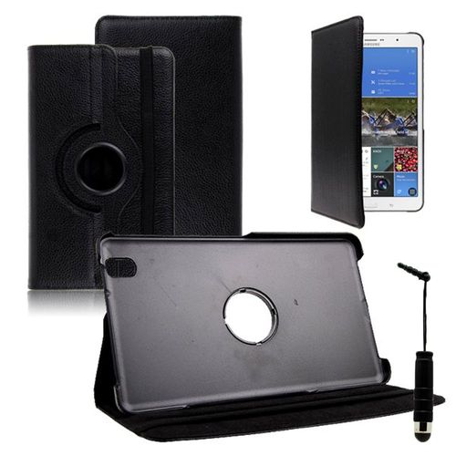 Samsung Galaxy Tab Pro 8.4 Sm-T320 T321 T325 3g Lte 4g: Etui Housse Coque Avec Support Et Rotative Rotation 360 En Cuir Pu + Stylet - Noir
