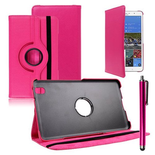 Samsung Galaxy Tab Pro 8.4 Sm-T320 T321 T325 3g Lte 4g: Etui Housse Coque Avec Support Et Rotative Rotation 360 En Cuir Pu + Stylet - Rose