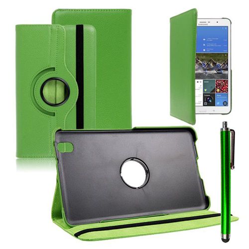 Samsung Galaxy Tab Pro 8.4 Sm-T320 T321 T325 3g Lte 4g: Etui Housse Coque Avec Support Et Rotative Rotation 360 En Cuir Pu + Stylet - Vert