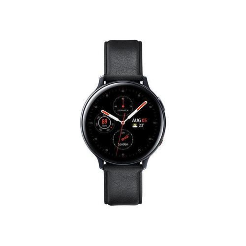 Samsung Galaxy Watch Active 2 - 44 Mm - Acier Inoxydable Noir - Montre Intelligente Avec Bracelet - Cuir - Noir - Affichage 1.4