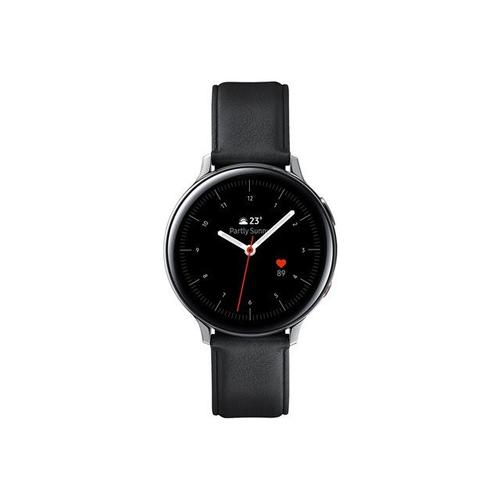 Samsung Galaxy Watch Active 2 - 44 Mm - Acier Inoxydable Argent - Montre Intelligente Avec Bracelet - Cuir - Noir - Affichage 1.4