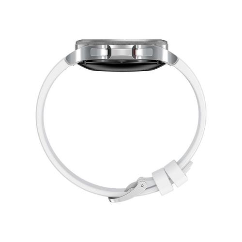 Samsung Galaxy Watch4 Classic - 42 Mm - Argent - Montre Intelligente Avec Bracelet De Sport Ridge - Fluorolastomre - Affichage 1.2