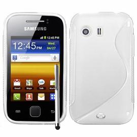 Samsung Galaxy Y Neo GT-S5360 S5369i: Housse Etui Pochette Coque S-Line silicone gel stylet - BLANC
