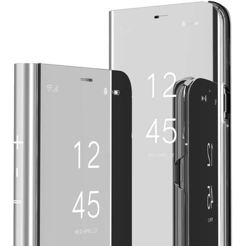 Samsung S6 Edge+ Etui Bookstyle Miroir Makeup Smart View Stand Protecteur Housse Coque Etui  Rabat Coque Pour Samsung Galaxy S6 Edge Plus Flip Mirror: Silver Qh