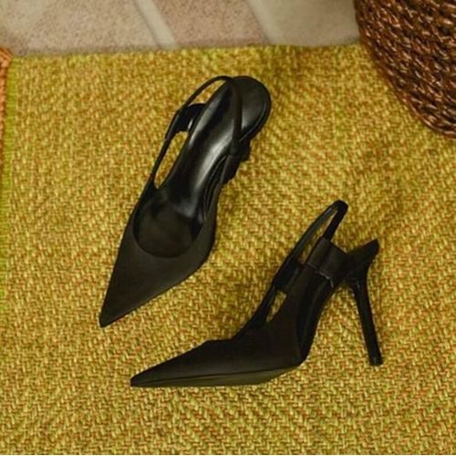Sandales  Bride Arrire Pointues Pour Femmes, Enfiler,Talons Hauts Fins,Escarpins lgants Pour Dames,Chaussures De Synchronisation,Printemps,Marque,2024 - 38