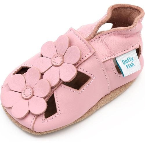 Sandales  Fleurs Bb Et Tout-Petits En Cuir Souple  Favorise La Dmarche Pieds Nus, Recommandes Par Podologues, Cuir Bb Scuris, Cheville lastique  Tailles 17-28 Eu