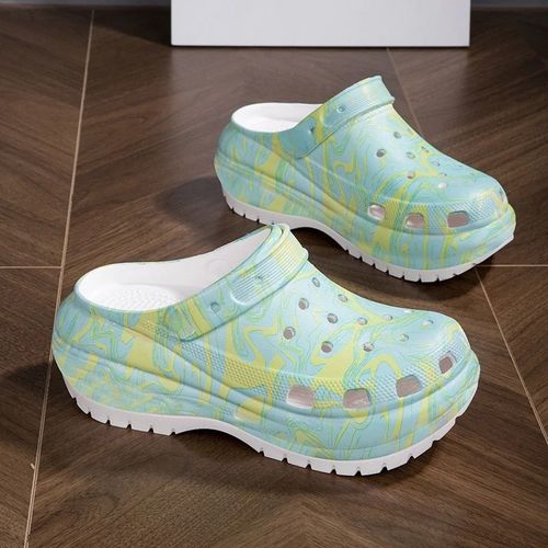 Sandales  Plateforme Classiques Pour Femmes,Glissires Lgres,Pantoufles Respirantes Triples,Chaussures Sabots - 36