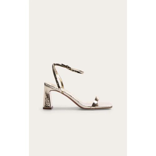 Sandales  Talons Hauts Carrs Dcouvertes Or Pu, Dor - 41