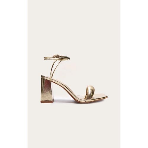 Sandales Carres Pointure Large En Pu Matelass Dor  Talon Carr Bas, Dor - 36