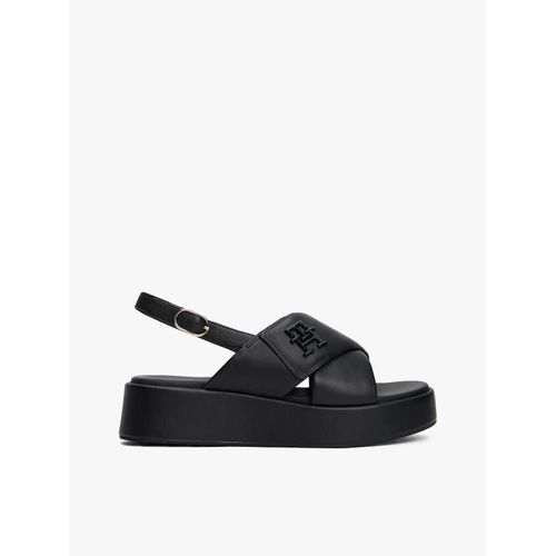 Sandales Compenses En Cuir  Monogramme Th Th Logo Hw Padded Leather Sandal/Black - 40
