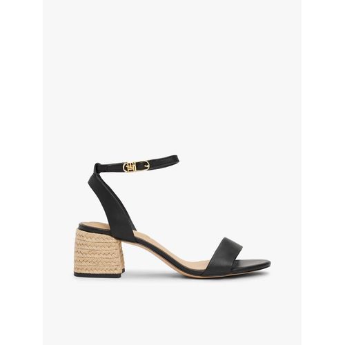 Sandales Compenses En Cuir Talon Espadrille Leather Ankle Strap Espad Sandal/Black - 38