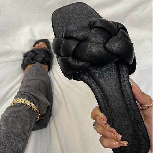 Sandales D't  Talons Plats Pour Femmes, Chaussures D'extrieur  La Mode, Tongs De Plage Plates, Pantoufles Dcontractes Pour Femmes - 40
