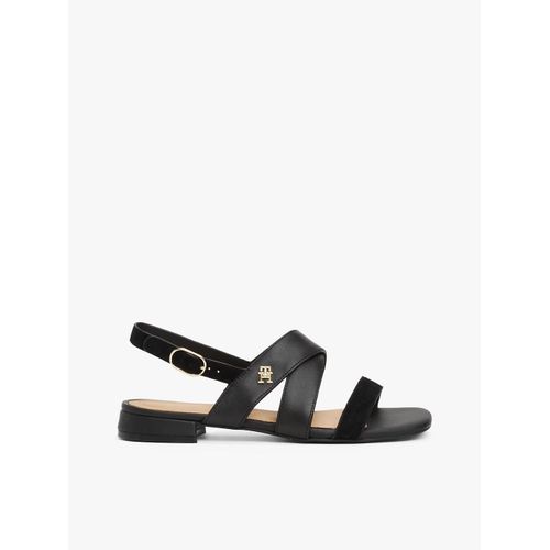 Sandales En Cuir  Monogramme Th Leather & Suede Flat Sandal/Black - 38