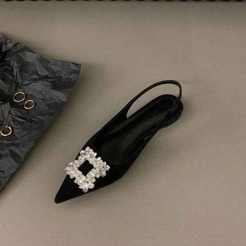 Sandales En Cuir Pu Pour Femmes,Dcontractes, La Mode,Avec Biscuits, Talons Plats, Bouts Pointus,lgantes