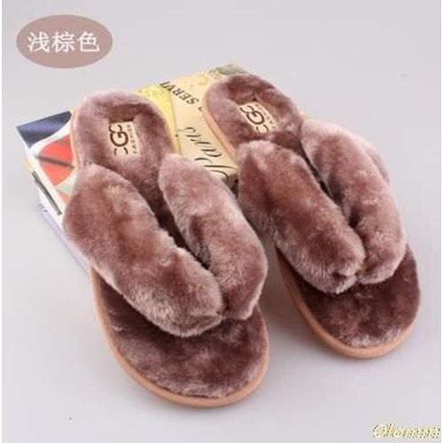 Sandales En Fourrure De Raton Laveur Pour Femmes, Chaussures Plates, Duveteuses,  La Mode, Pantoufles Dcontractes, En Poil De Renard, De Grande Taille Jusqu'au 45, 2020 - 40 1/2